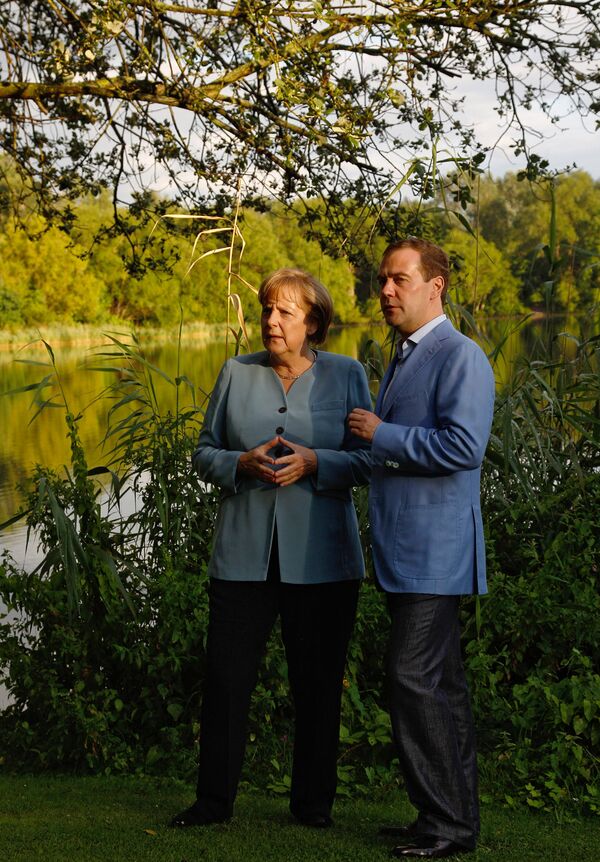 Angela Merkel et Dmitri Medvedev - Sputnik Afrique