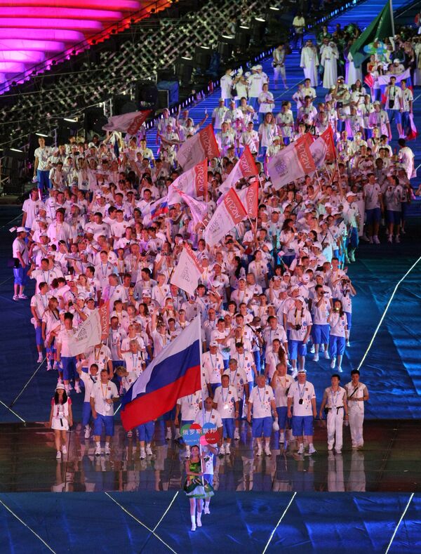 La délégation russe à la cérémonie d'ouverture des 26èmes Jeux universitaires en Chine - Sputnik Afrique