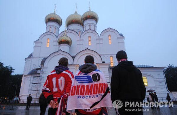 Derniers adieux aux hockeyeurs de Lokomotiv Iaroslavl  - Sputnik Afrique