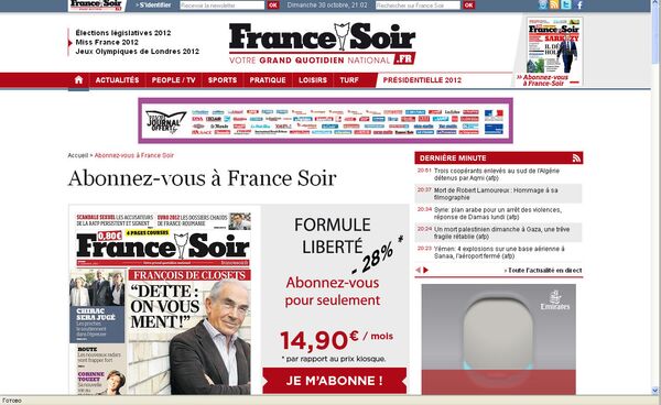 Screenshot du site France-Soir - Sputnik Afrique