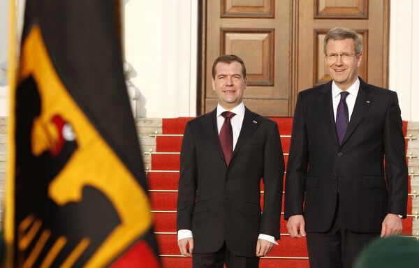 Dmitri Medvedev et Christian Wulff. - Sputnik Afrique