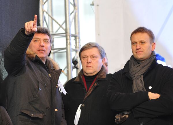 Boris Nemtsov, Grigori Iavlinski et Alexeï Navalny - Sputnik Afrique