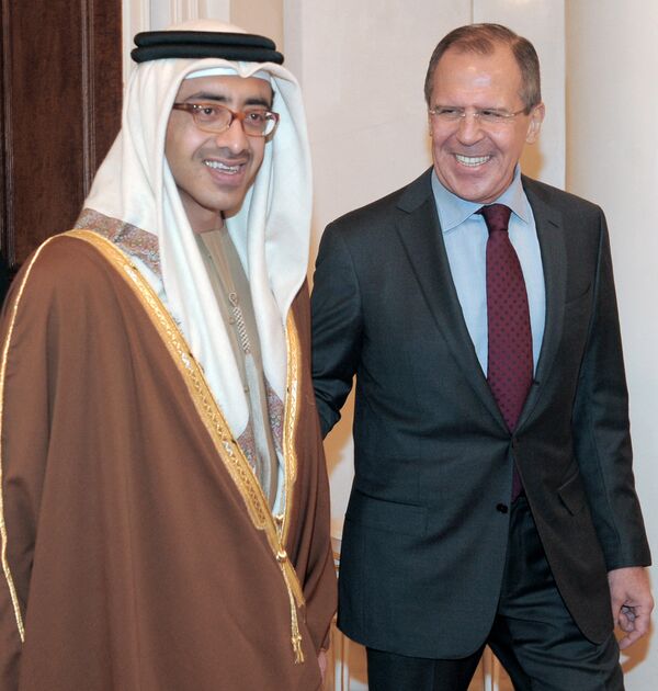 Cheikh Abdallah ben Zayed Al-Nahyan et ministre russe des Affaires étrangères Sergueï Lavrov - Sputnik Afrique