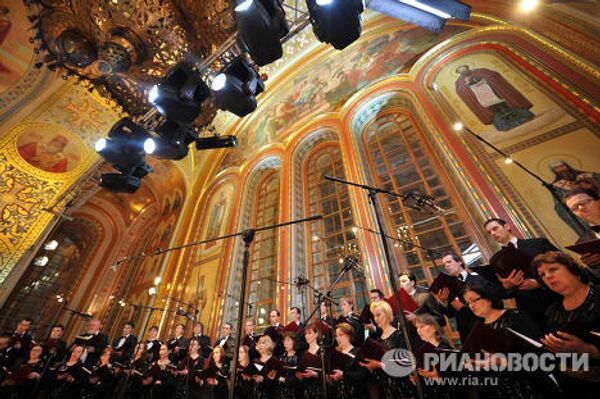 Office pascal en la cathédrale du Christ-Sauveur de Moscou  - Sputnik Afrique