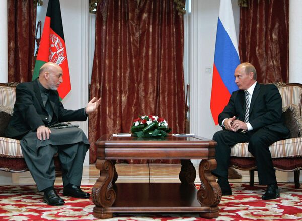 Hamid Karzaï et Vladimir Poutine (Archive) - Sputnik Afrique