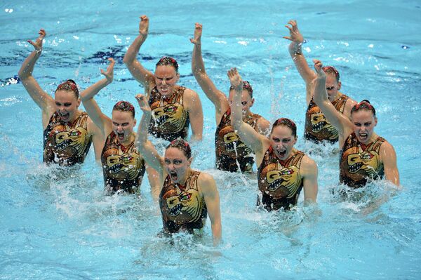 JO - natation synchronisée par équipes: l'or pour la Russie          - Sputnik Afrique