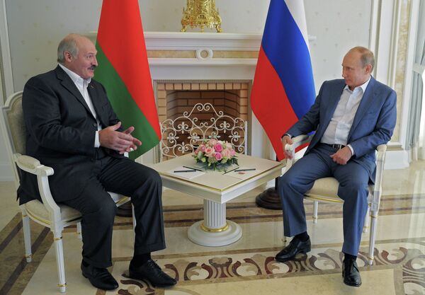 Président  biélorusse Alexandre Loukachenko et président russe Vladimir Poutine - Sputnik Afrique