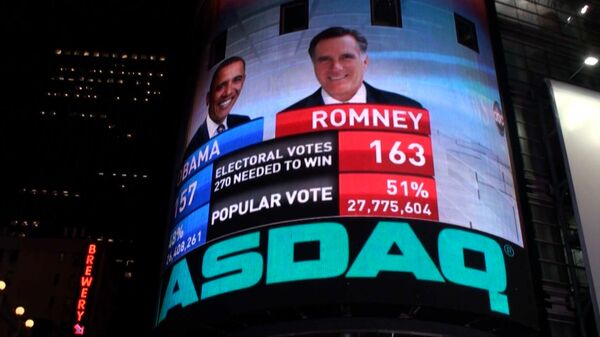 A Times Square, la liesse des partisans d'Obama  - Sputnik Afrique