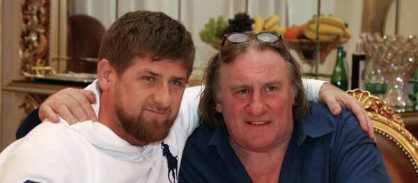 Akhmad Kadyrov et Gérard Depardieu - Sputnik Afrique