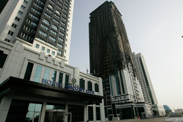 Le plus haut édifice de Grozny après un incendie - Sputnik Afrique