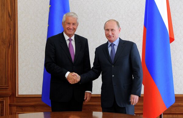Secrétaire général du Conseil de l'Europe Thorbjørn Jagland et président russe Vladimir Poutine - Sputnik Afrique