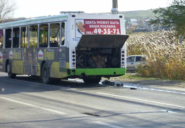 Взрыв пассажирского автобуса в Волгограде. Фото с места события - Sputnik Afrique