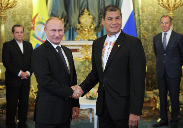 Vladimir Poutine et Rafael Correa - Sputnik Afrique