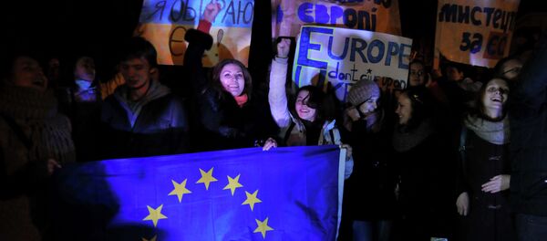 Акции сторонников вступления в Евросоюз во Львове - Sputnik Afrique