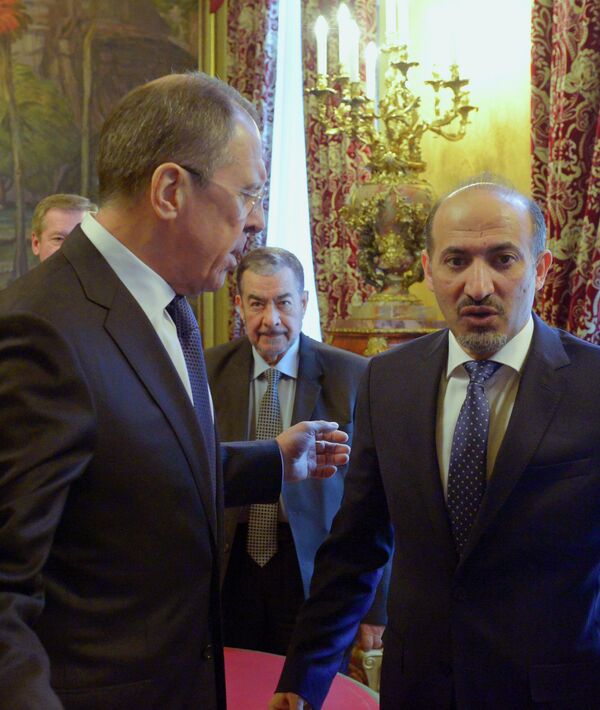 Sergueï Lavrov avec Ahmad Jarba - Sputnik Afrique