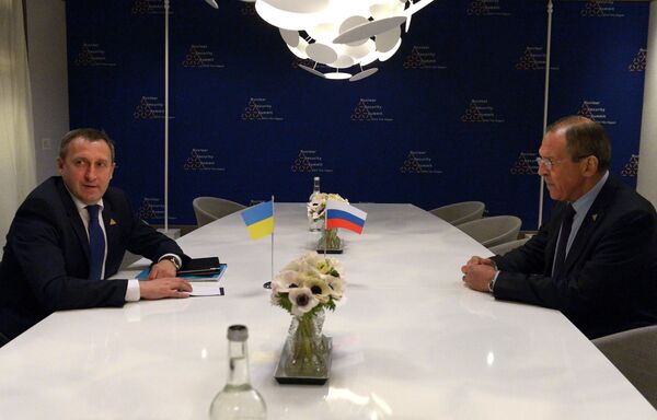 Le ministre russe des Affaires étrangères Sergueï Lavrov et son homologue ukrainien Andreï Dechtchits. (Archive) - Sputnik Afrique