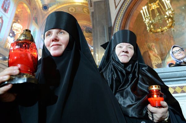 Pâques: office en la cathédrale du Christ-Sauveur de Moscou - Sputnik Afrique