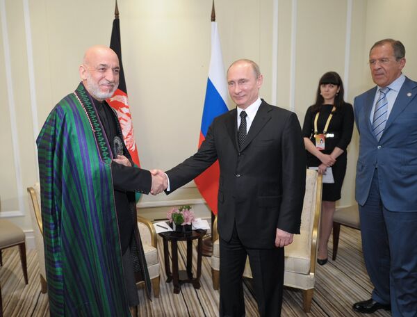 Hamid Karzaï et Vladimir Poutine - Sputnik Afrique