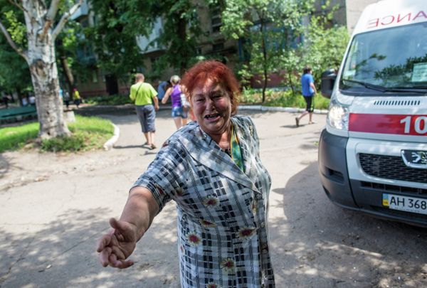 Ukraine: Slaviansk pilonnée par l'artillerie - Sputnik Afrique