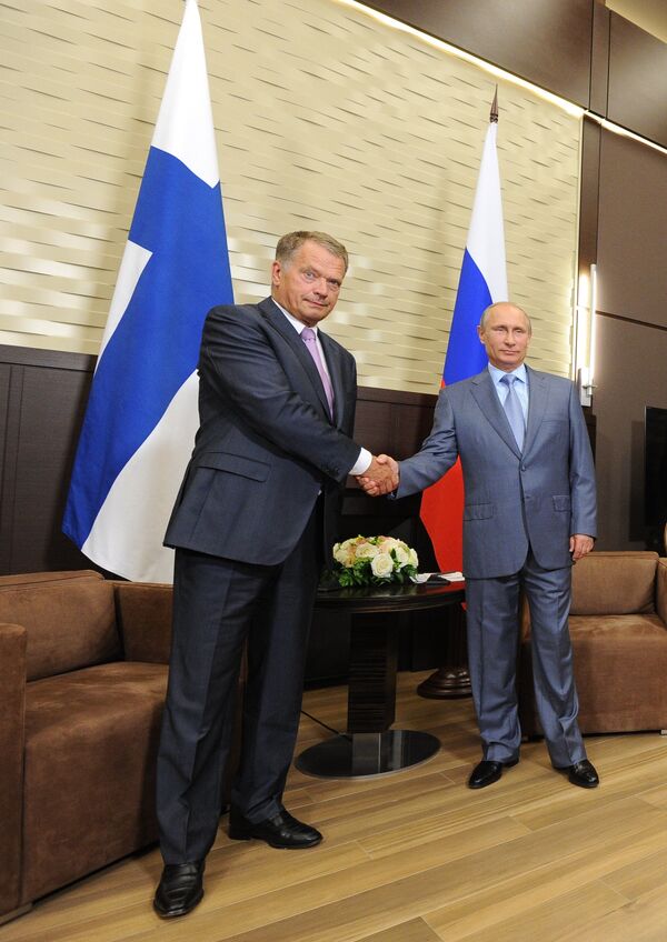 Président de la Finlande, Sauli Niinistö et  président de la Russie, Vladimir Poutine - Sputnik Afrique