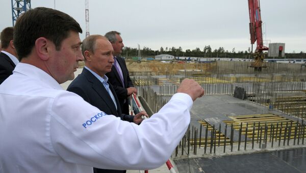Le Président Poutine visite le cosmodrome Vostochny - Sputnik Afrique