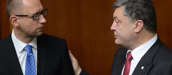 Arseni Iatseniouk et Piotr Porochenko - Sputnik Afrique