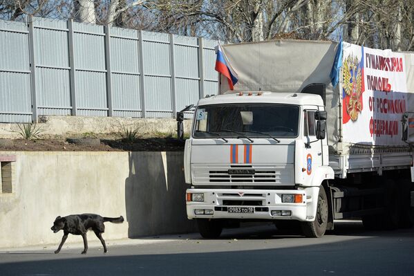 Aide humanitaire: le 4e convoi russe arrive à Donetsk - Sputnik Afrique