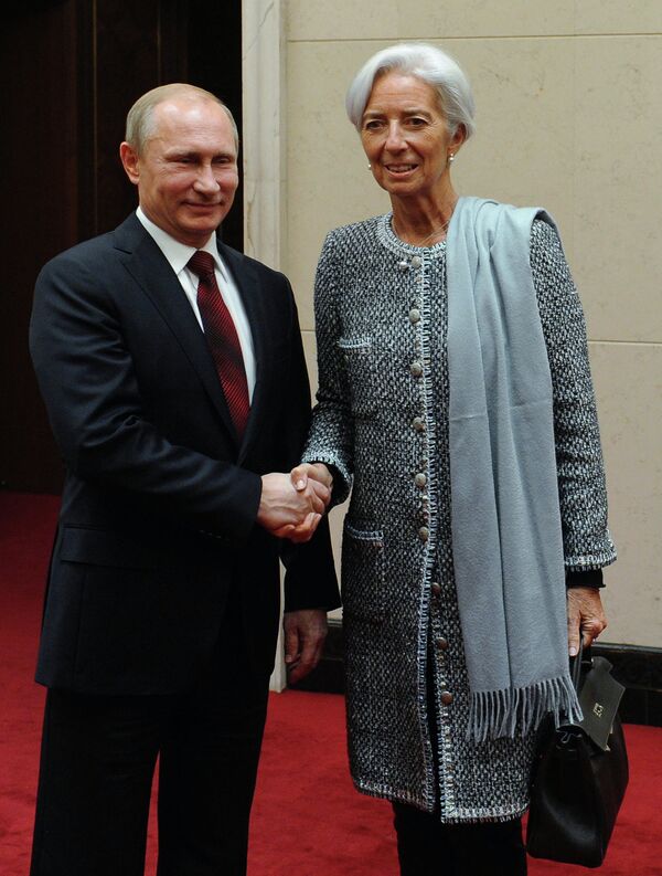 Vladimir Poutine et Christine Lagarde (Archives) - Sputnik Afrique