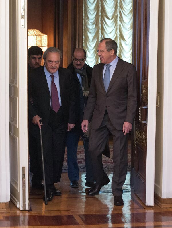 Ministre russe des Affaires étrangères Sergueï Lavrov et ministre saoudien des Affaires étrangères Saoud al-Fayçal - Sputnik Afrique
