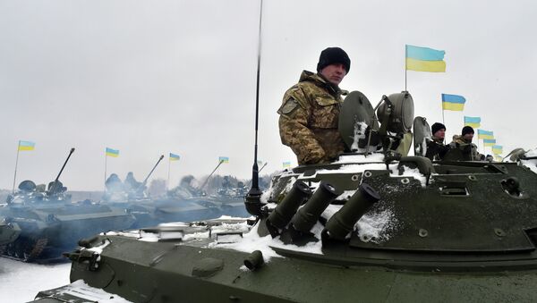 Украинские военнослужащие на военной базе - Sputnik Afrique