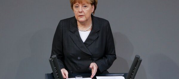 German Chancellor Angela Merkel speaks at a session of the lower house of parliament Bundestag in Berlin, January 15, 2015. - Sputnik Afrique