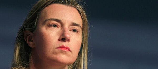 European Commission High Representative Federica Mogherini listens during a news conference in Riga January 8, 2015. - Sputnik Afrique