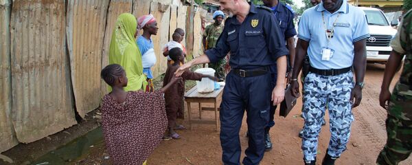 Les casques bleus à Bangui, la capitale de la république centrafricaine - Sputnik Afrique